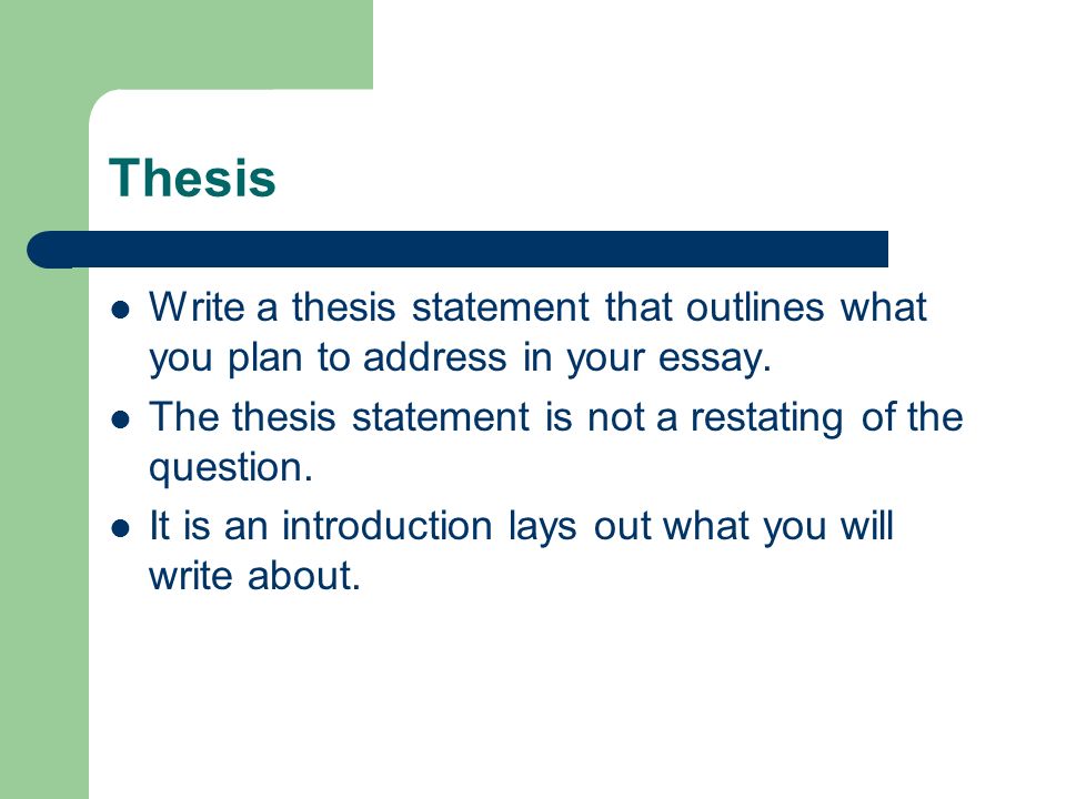Preparing a Thesis Statement Concerning a Job Interview